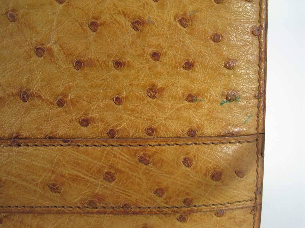 Hermes Vintage Ostrich Leather Shoulder Bag In Good Condition In Oakland, CA