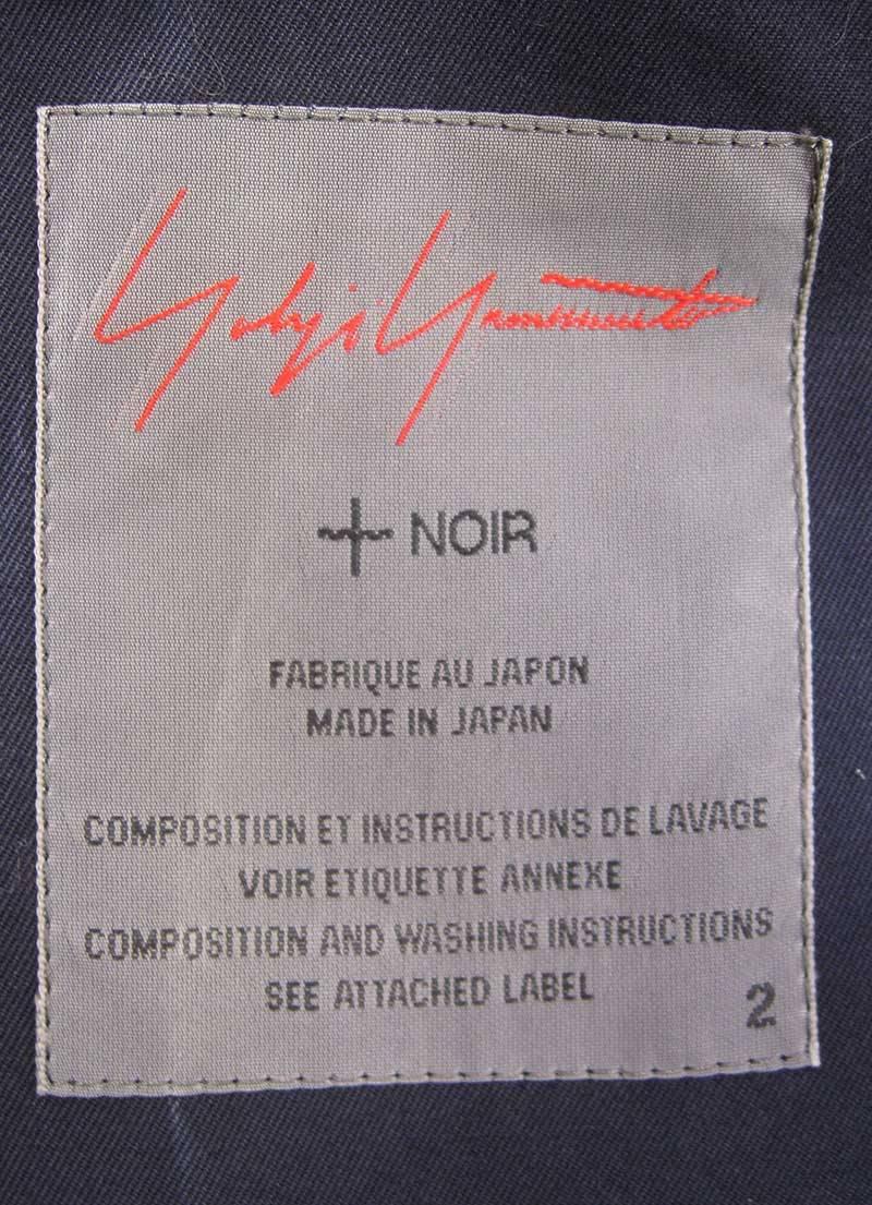 Black Yohji Yamamoto +Noir Navy Coat with Oversize Pockets For Sale