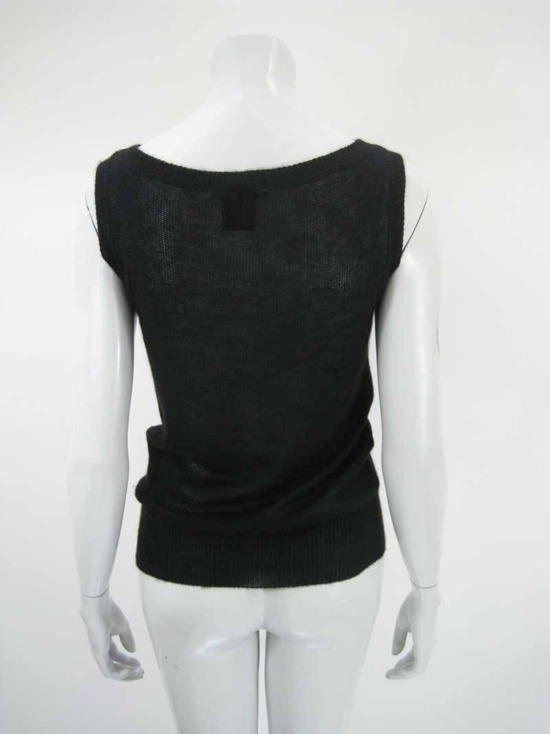 Louis Vuitton Black Cashmere Blend Sleeveless Sweater For Sale at ...