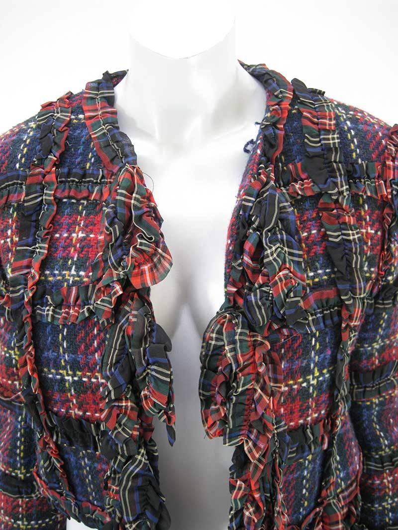 Noir Moschino Cheap and Chic veste en laine à carreaux, 1993-1994 en vente