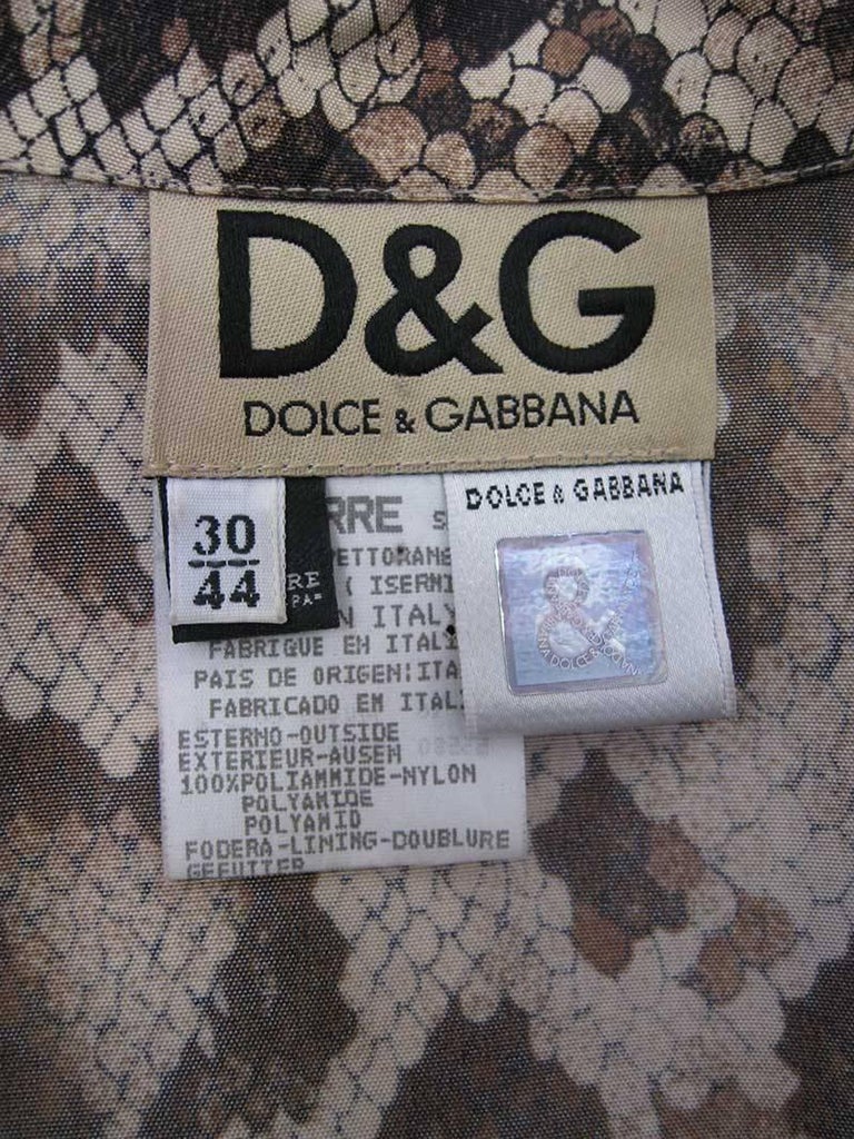 Dolce and Gabbana D&G Snakeskin Windbreaker Jacket For Sale at 1stDibs ...