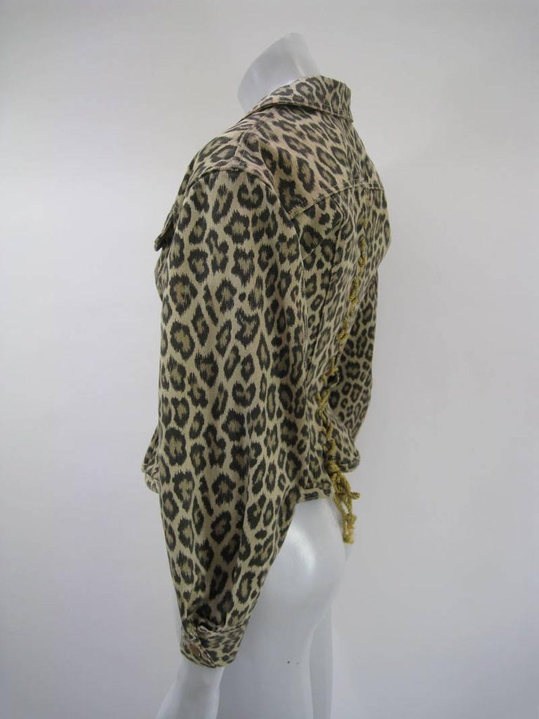 Black Junior Gaultier Leopard Print Corset Jacket