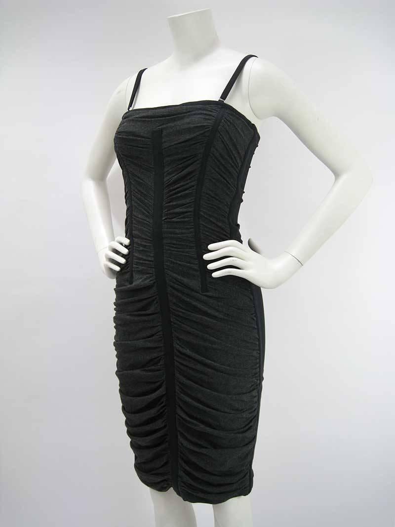 Dolce & Gabbana D&G DOLCE & GABBANA Robe corset froncée noire et grise  Pour femmes en vente