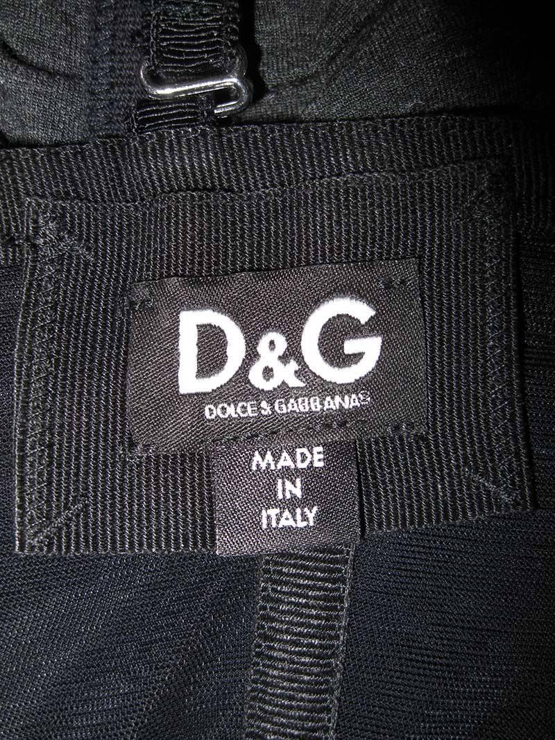 Dolce & Gabbana D&G DOLCE & GABBANA Robe corset froncée noire et grise  en vente 2
