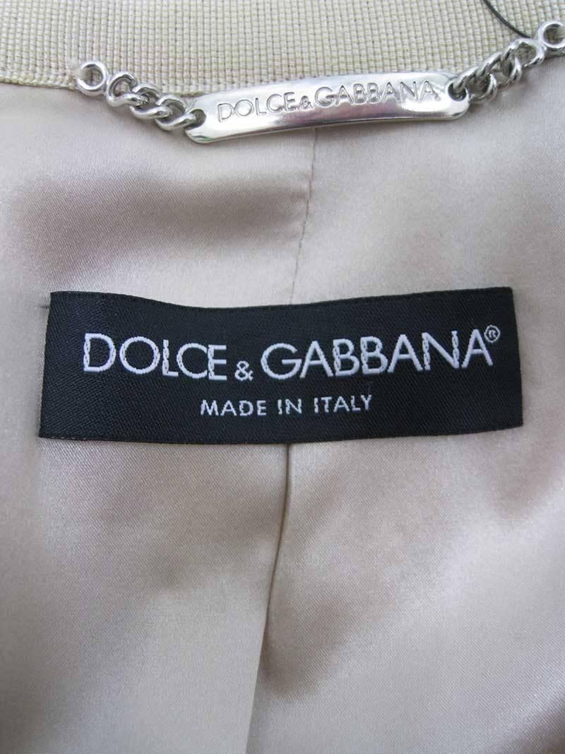 Dolce & Gabbana Gold Brocade Embellished Jacket For Sale 1