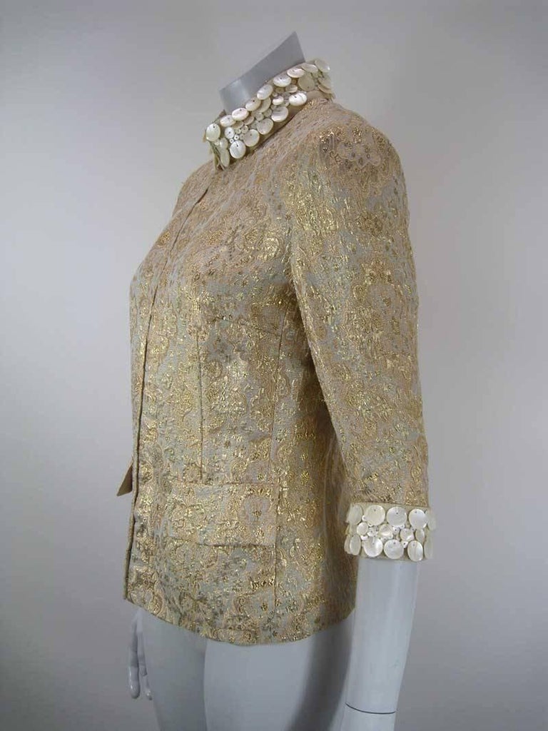 Dolce & Gabbana Red Gold Floral Brocade Cape Coat Jacket