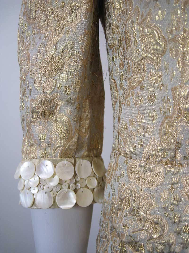 Women's Dolce & Gabbana Gold Brocade Embellished Jacket For Sale