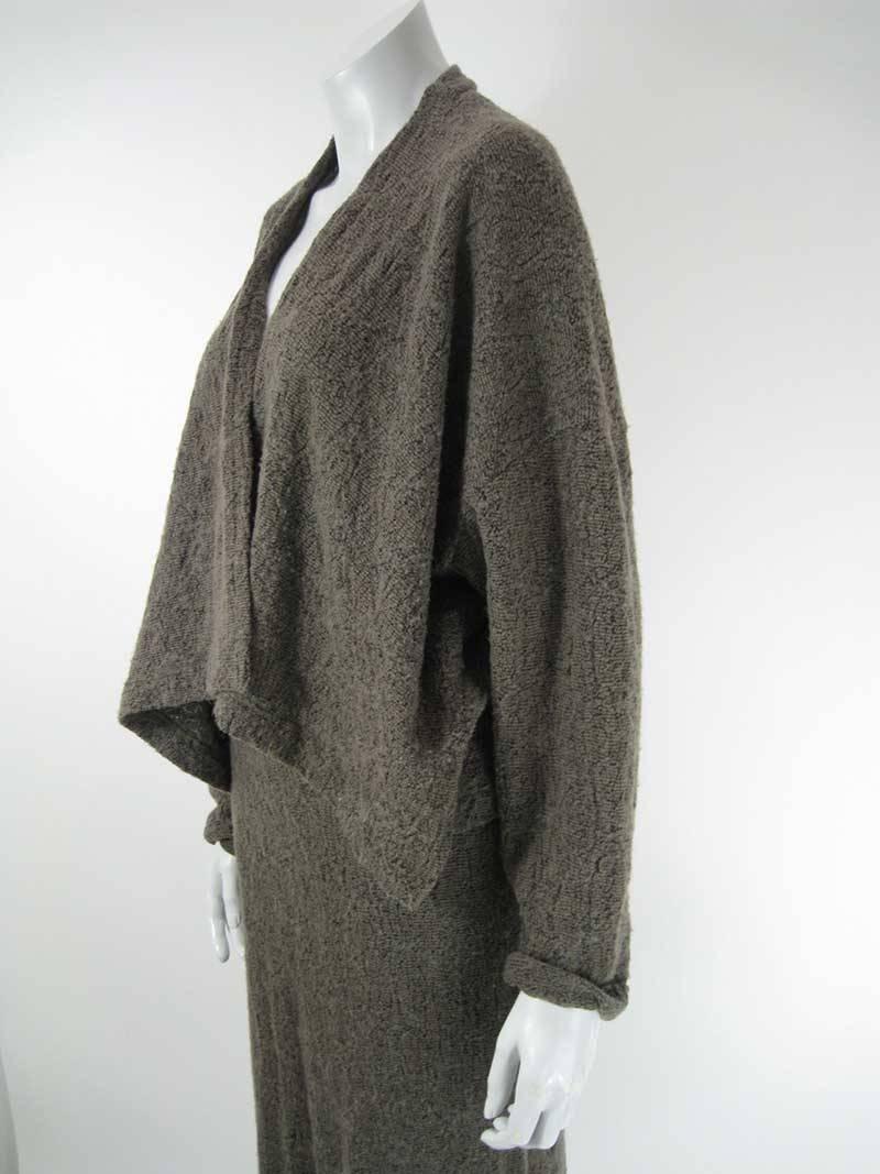 Plantation by Issey Miyake Textured Woven Jacket and Skirt In Good Condition In Oakland, CA