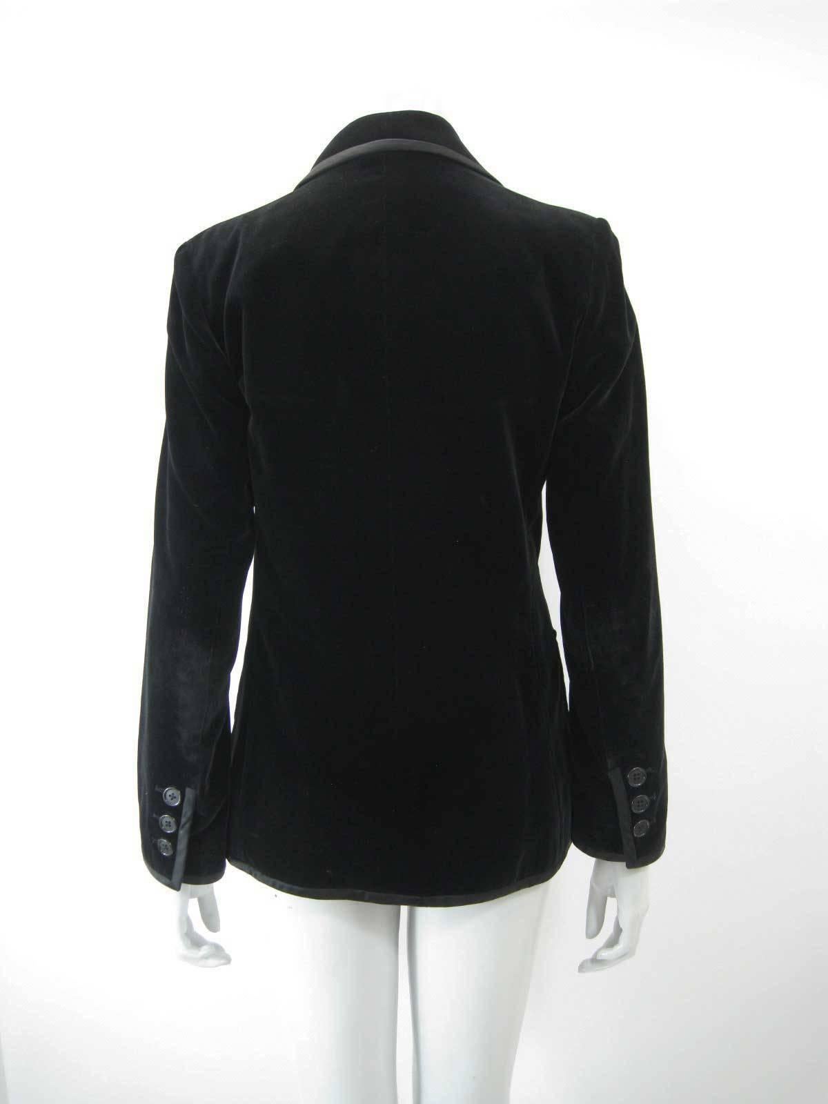 Women's Yves Saint Laurent Rive Gauche Black Velvet Blazer 