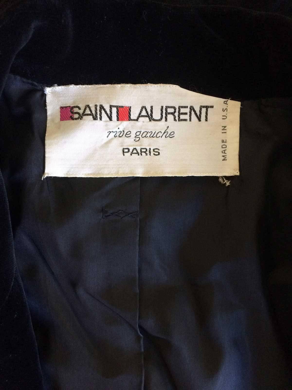 Yves Saint Laurent Rive Gauche Black Velvet Blazer  1