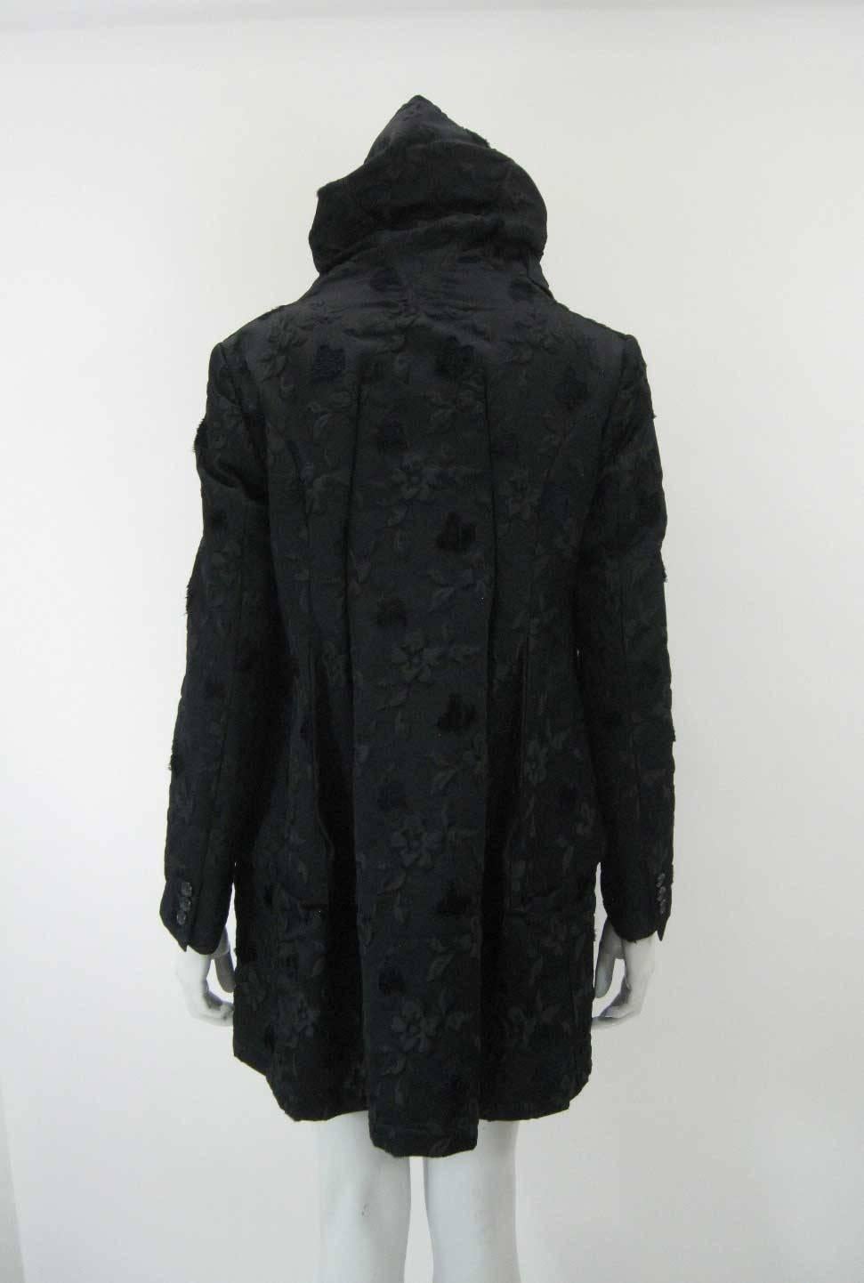 Comme des Garcons Black Layered Brocade Coat  In Excellent Condition In Oakland, CA