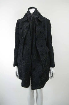 Comme des Garcons Black Layered Brocade Coat