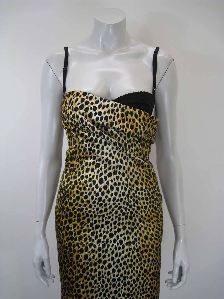 Dolce and Gabbana Leopard Print BodyCon Cocktail Dress with Bra Top at ...