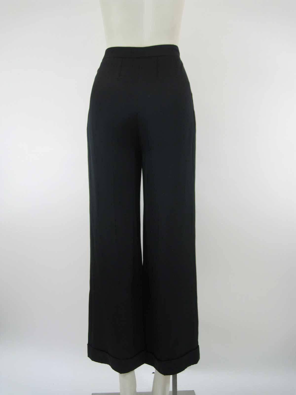 Chanel Black Silk Cropped Cuffed Wide Leg Pants at 1stDibs | chanel ...