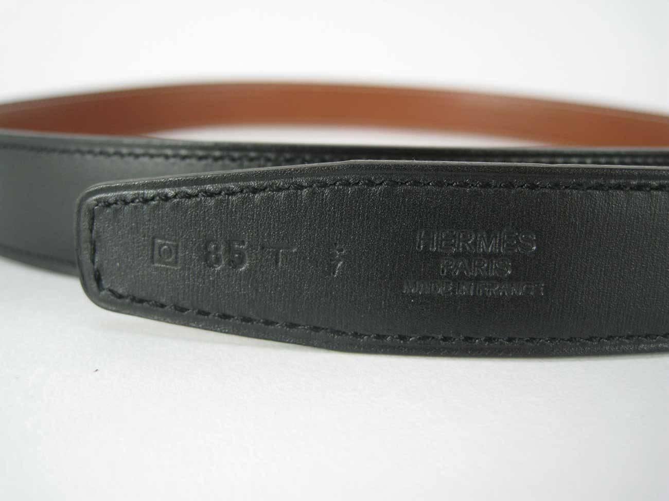 Hermes H Belt Buckle & Skinny Reversible Leather Strap In Good Condition In Oakland, CA