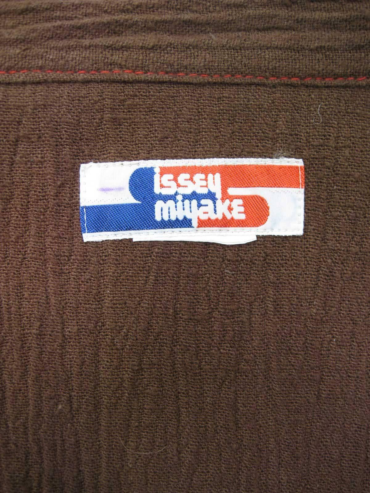 Vintage Issey Miyake Textured Orange & Brown Open Jacket For Sale 1