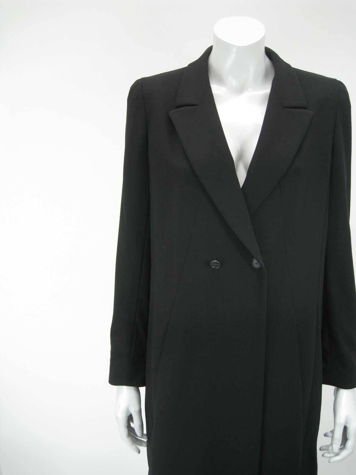 Women's Chanel Boutique Black Long Double Breasted Evening Jacket.