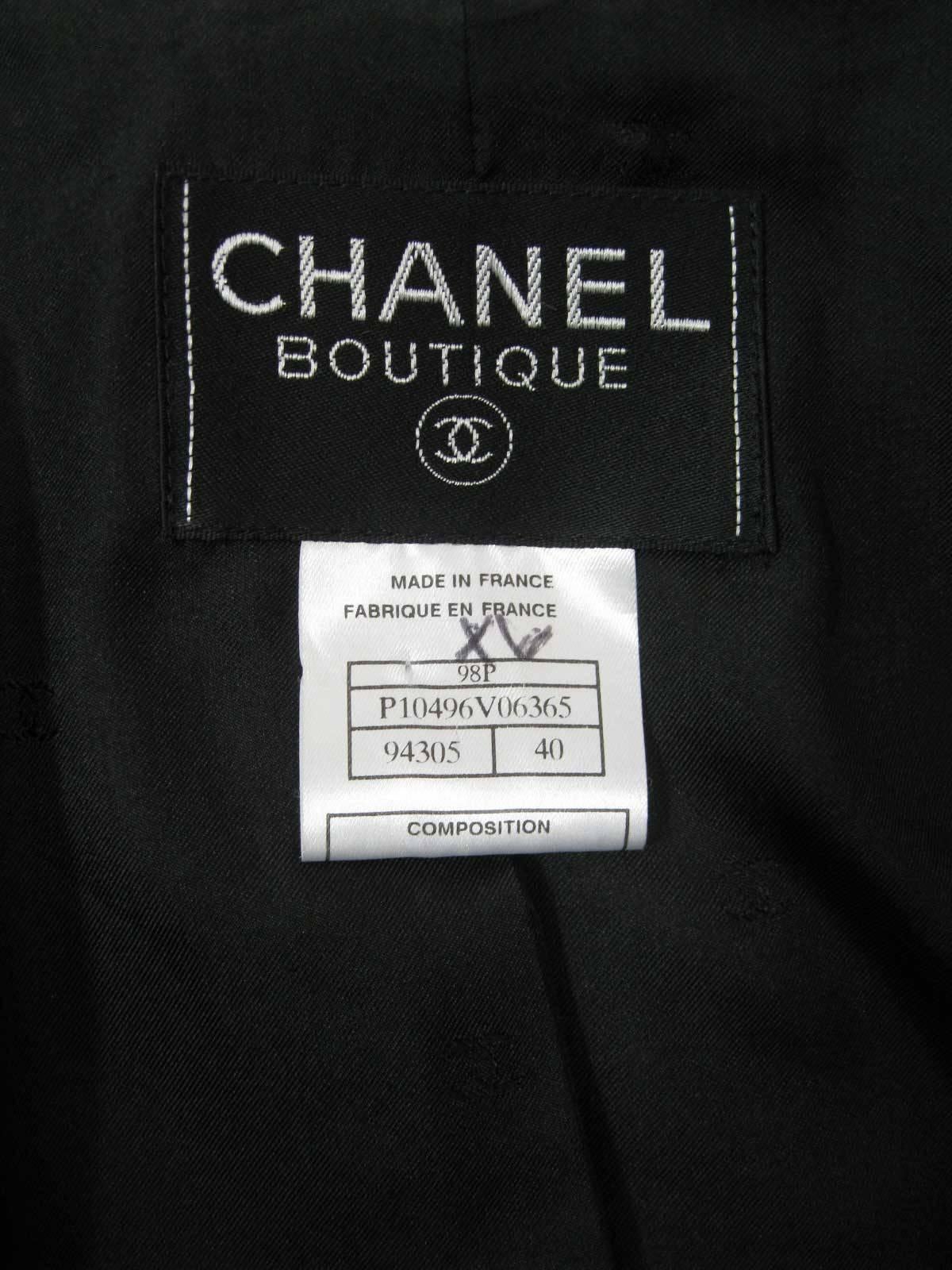 Chanel Boutique Black Long Double Breasted Evening Jacket. 3