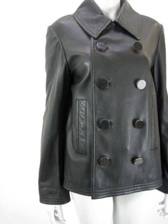Balenciaga Leather Double Breasted Jacket