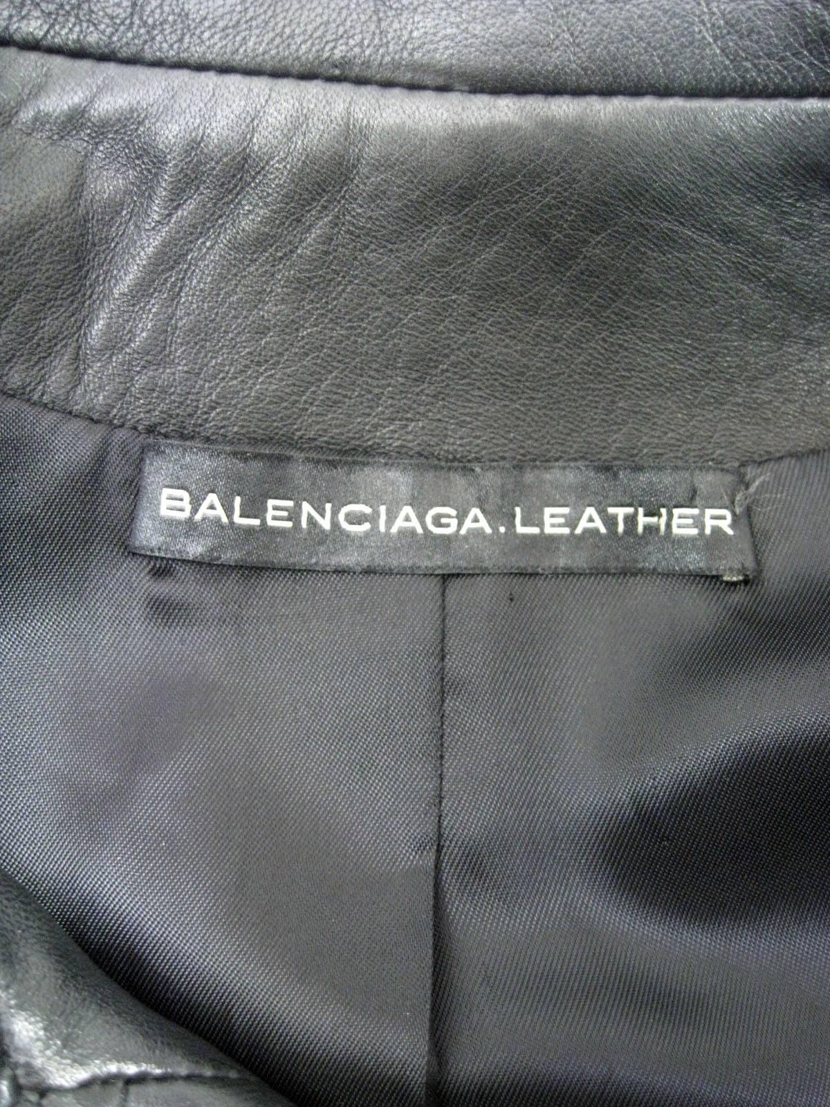 Balenciaga Leather Double Breasted Jacket For Sale 1