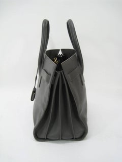 Saint Laurent Baby Sac De Jour Graue Lederhandtasche Geldbörse aus Leder