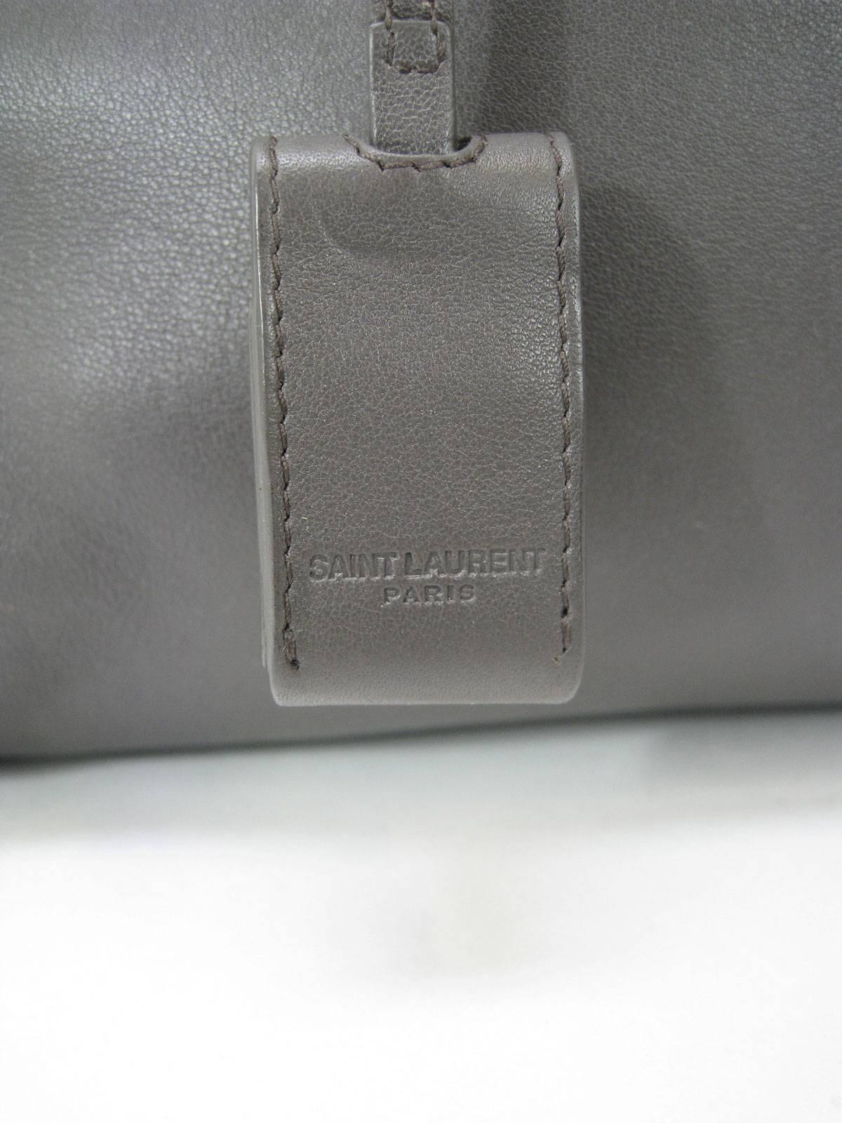 Women's or Men's Saint Laurent Baby Sac De Jour Gray Leather Handbag Purse  For Sale