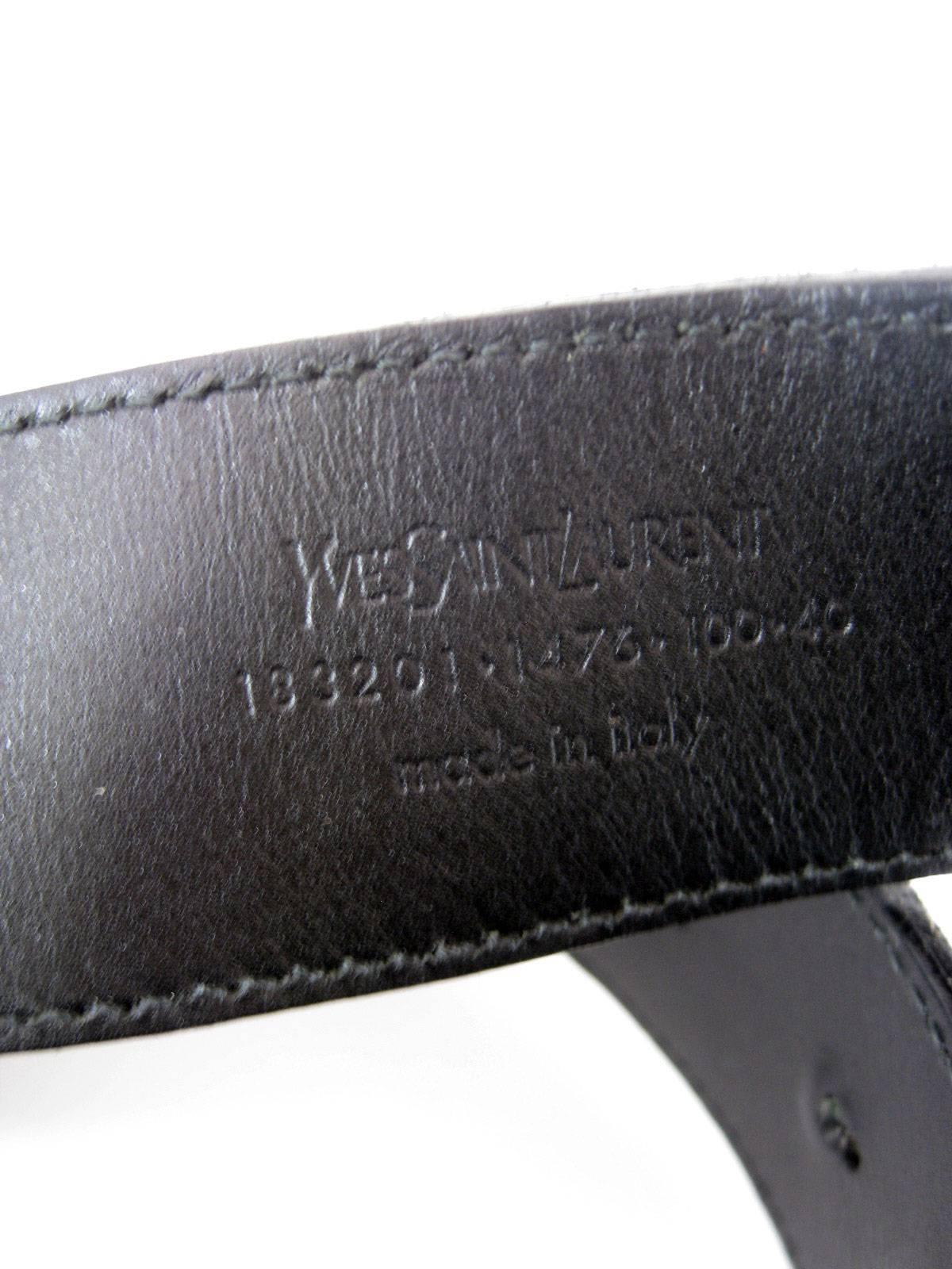 Yves Saint Laurent Silver YSL Logo Belt & Buckle 1