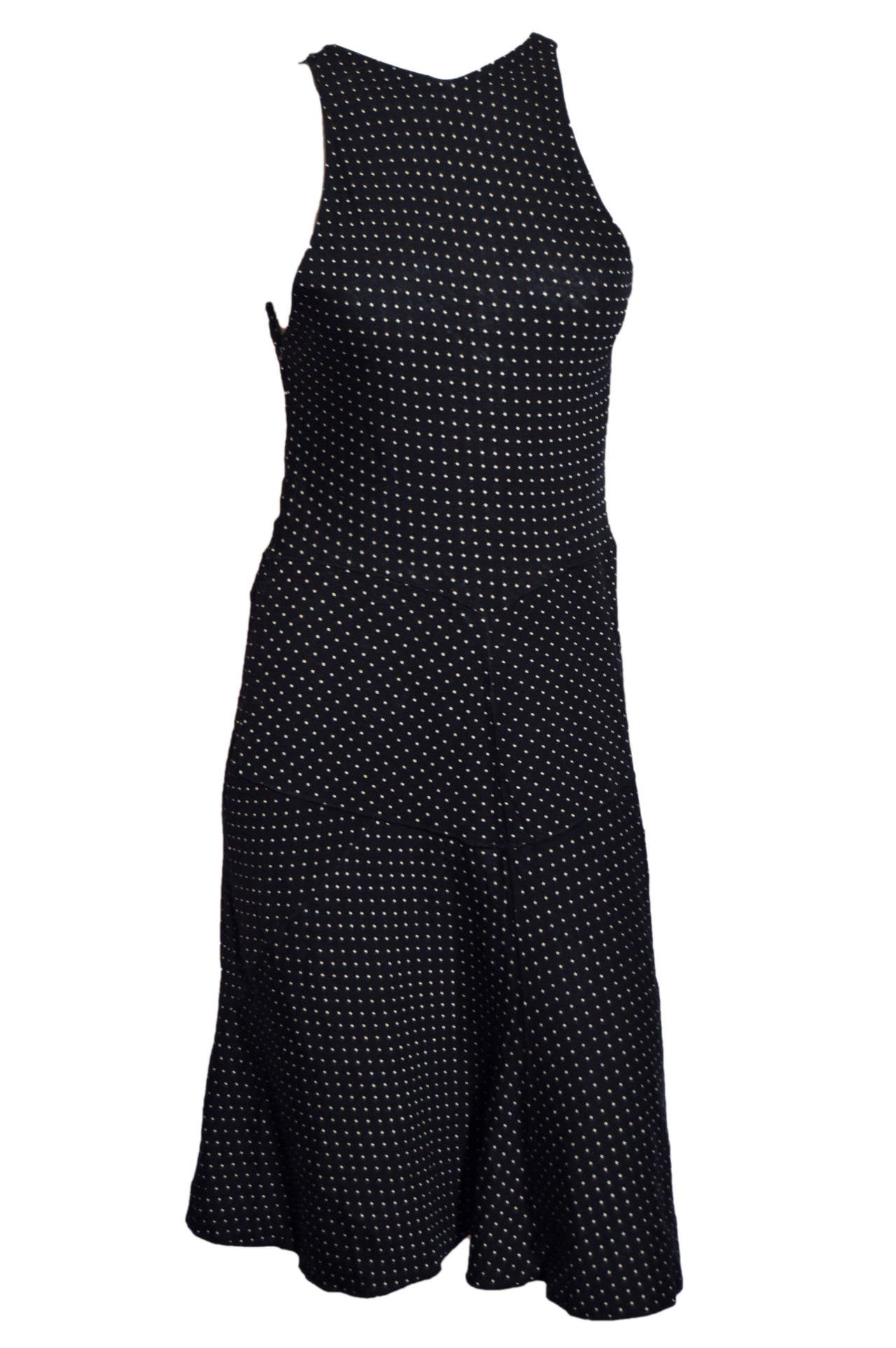 Alaia Polka Dot Body-Con Dress in Black In Good Condition For Sale In Oakland, CA
