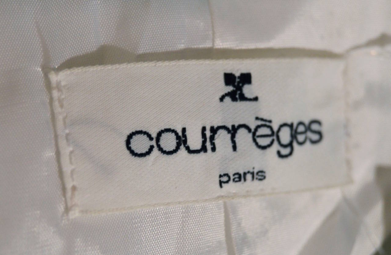 Courreges Iconic Baby Blue Vinyl Cropped Logo Jacket In Good Condition In Oakland, CA