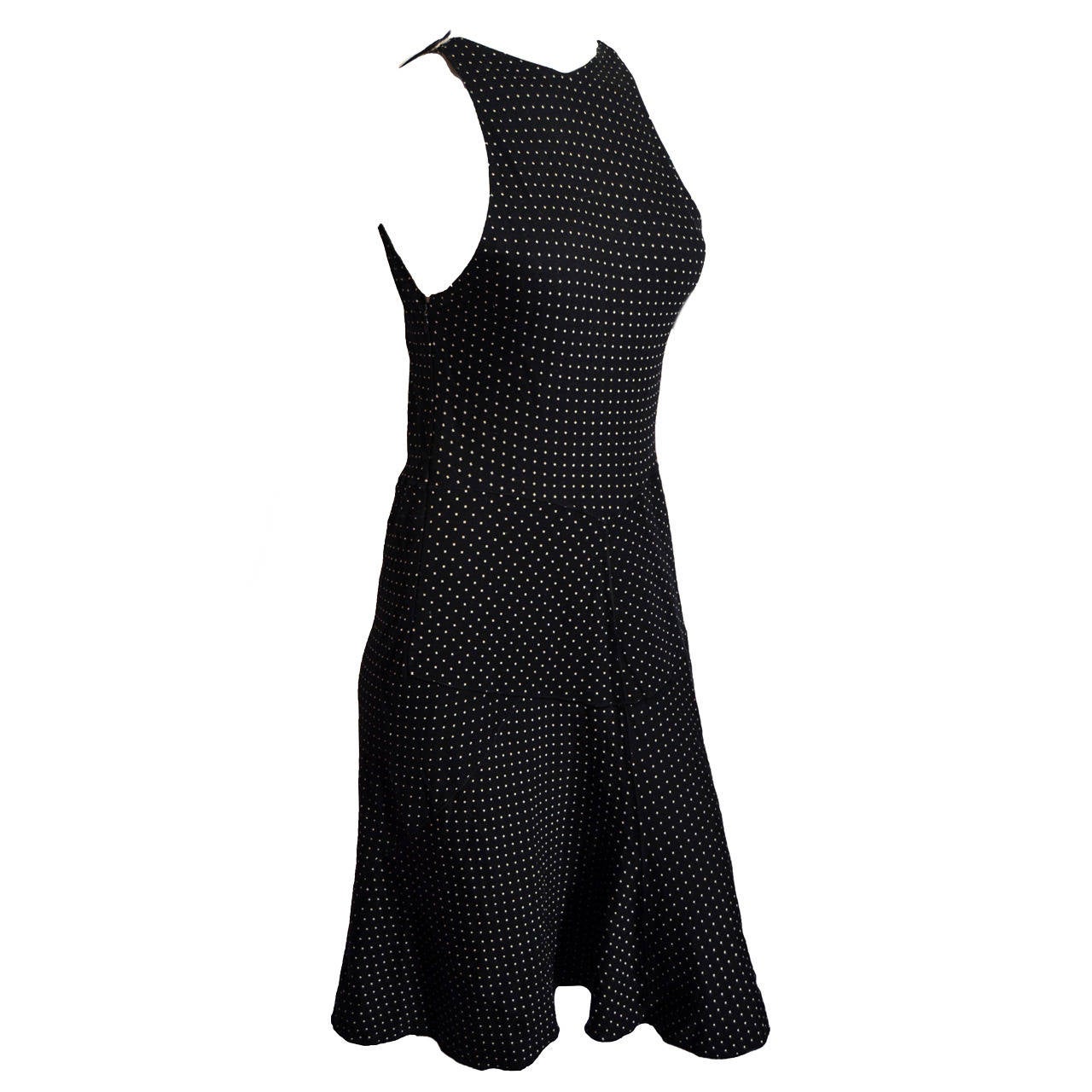 Alaia Polka Dot Body-Con Dress in Black
