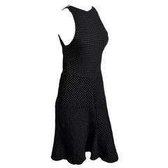 Alaia Polka Dot Body-Con Dress in Black 9