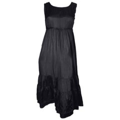 Retro Comme des Garcons Black Rayon Tiered Dress