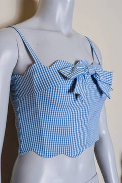 Moschino Cheap & Chic Gingham Bustier Top