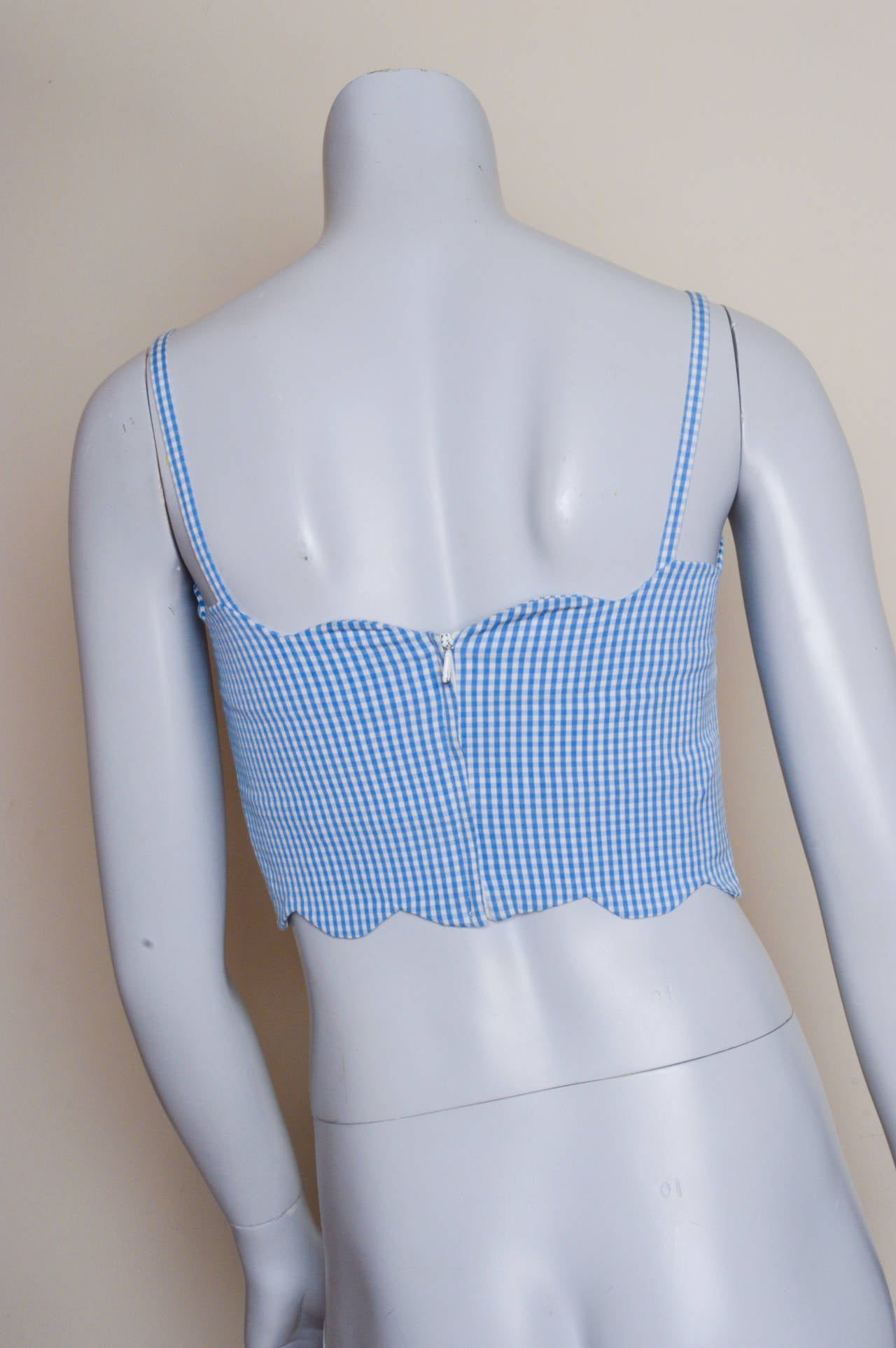 Moschino Cheap & Chic Gingham Bustier Top 1