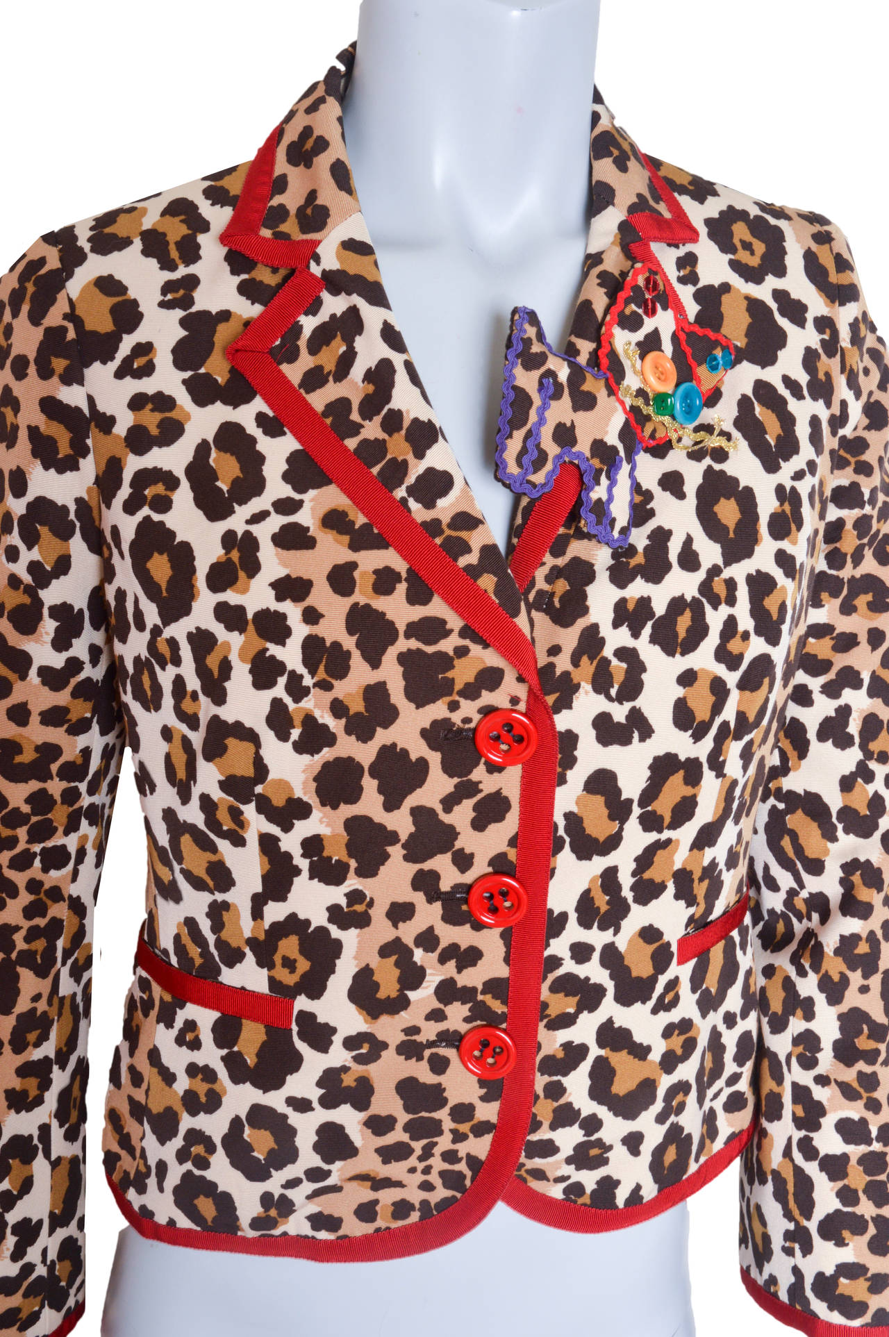 Beige Moschino Cheap & Chic Leopard Print Jacket