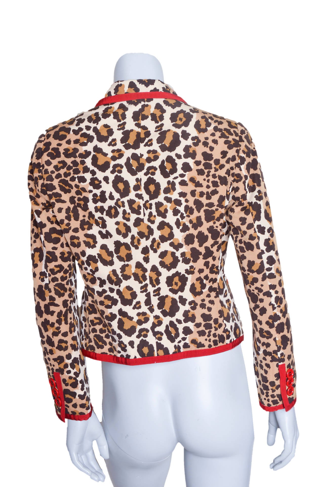 red animal print jacket