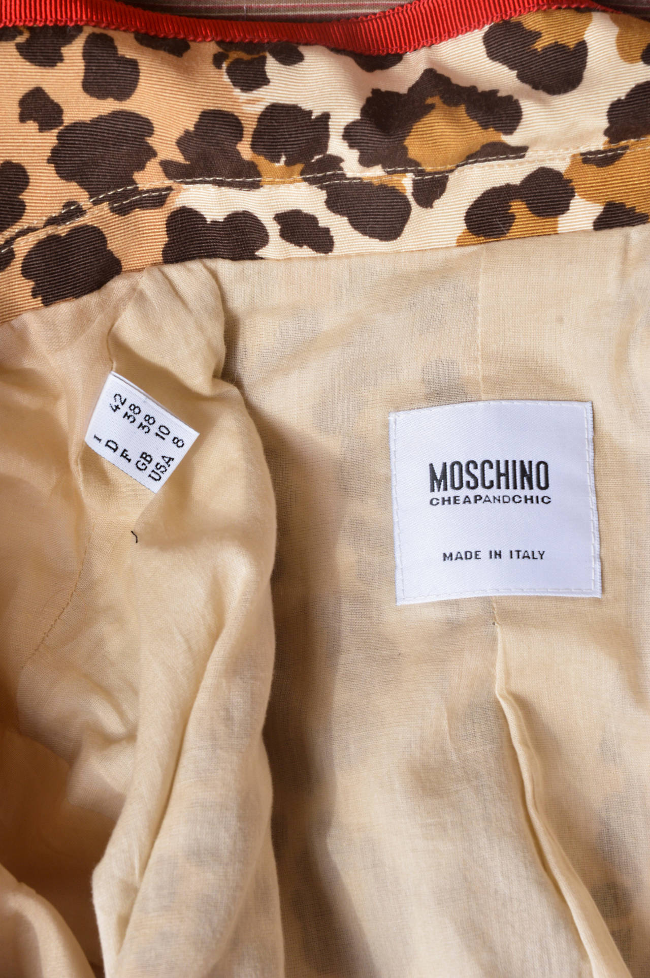Moschino Cheap & Chic Leopard Print Jacket In Excellent Condition In Oakland, CA