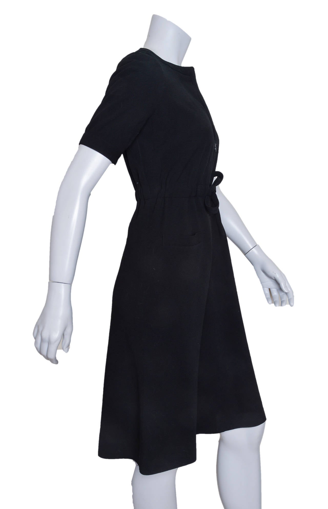 Courreges Hyperbole Classic Black Dress In Excellent Condition For Sale In Oakland, CA