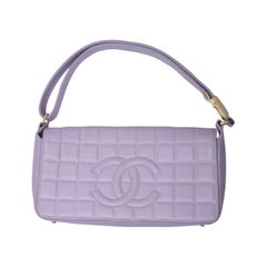 Chanel Cc Lilac Leather Quilted Handbag