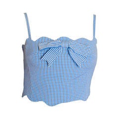 Moschino Cheap & Chic Gingham Bustier Top