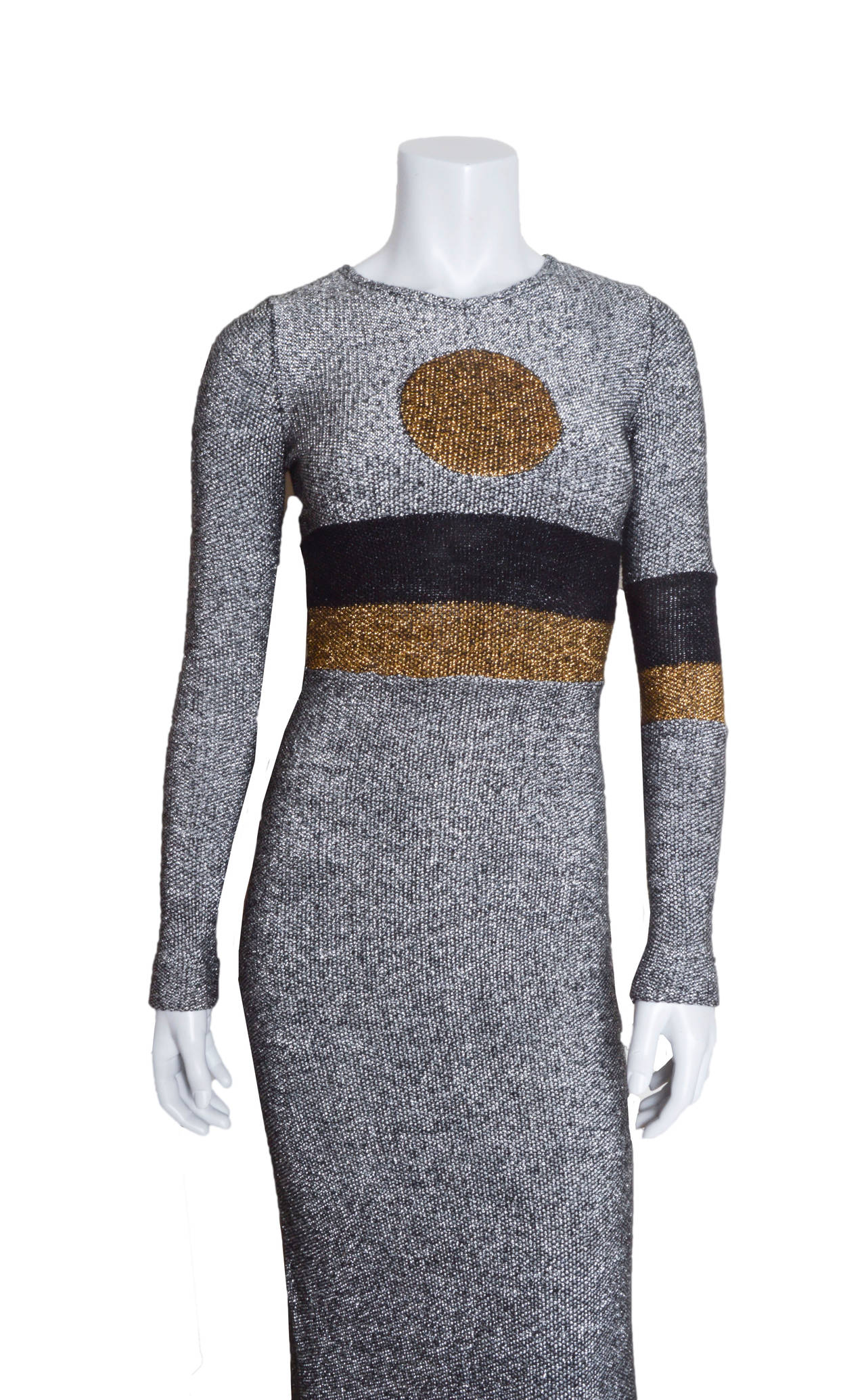 Women's 1970s Rudi Gernreich Metallic Dot Gown
