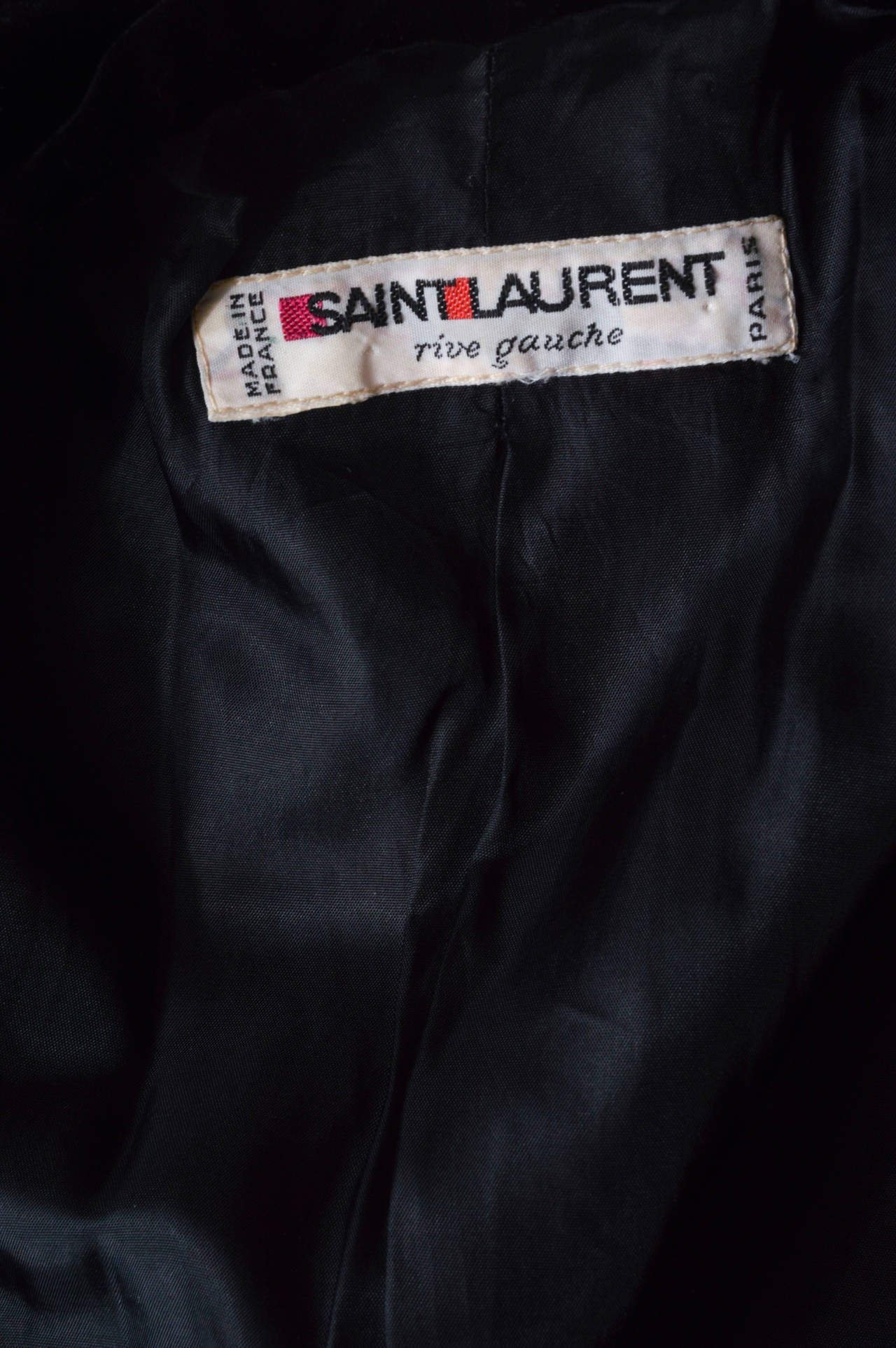 Yves Saint Laurent Rive Gauche - Blazer en laine et velours noir Pour femmes en vente