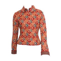 Alaia Printed Wool Fitted Jacket