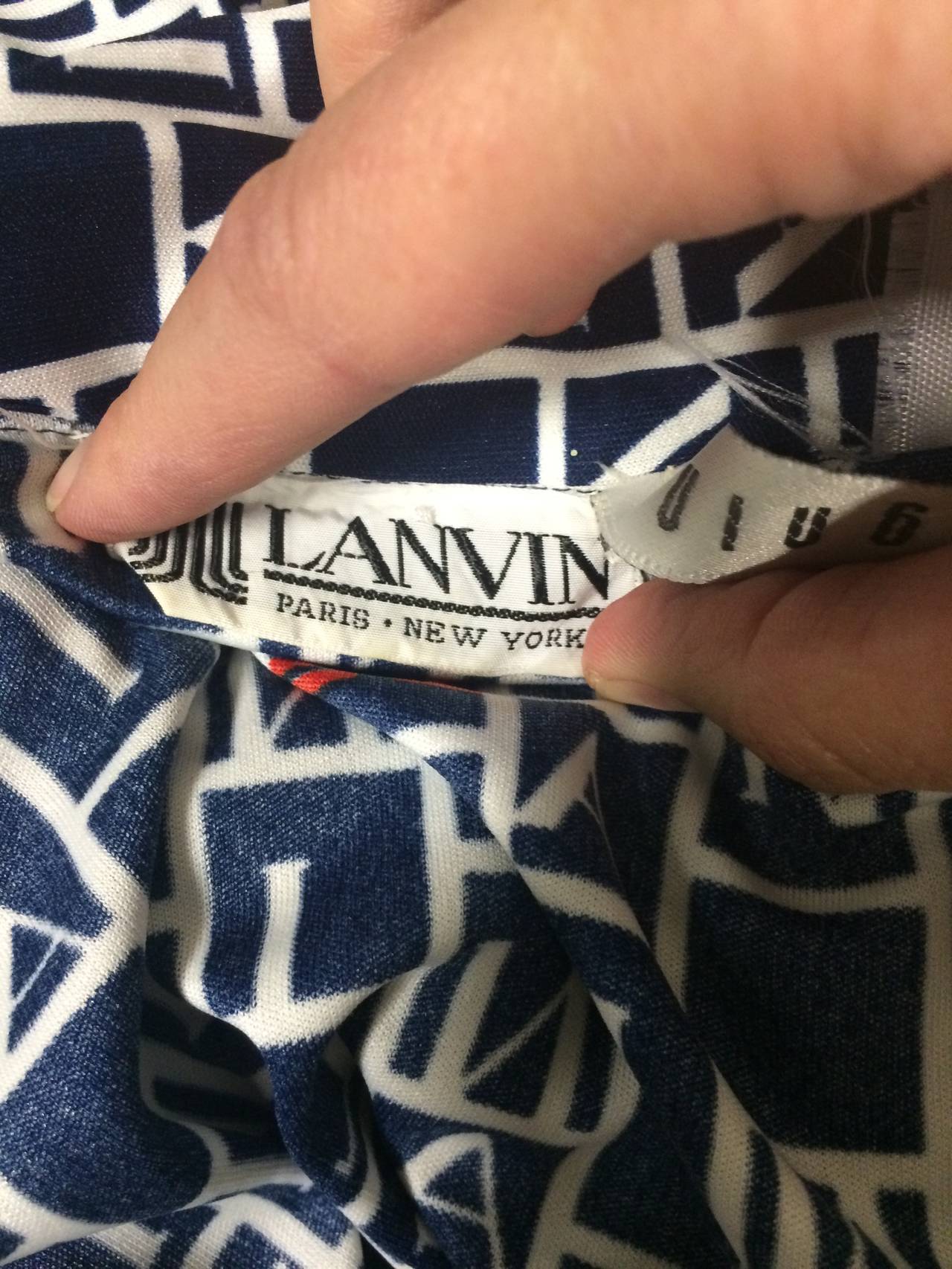 Lanvin Monogram Jersey Dress For Sale at 1stdibs