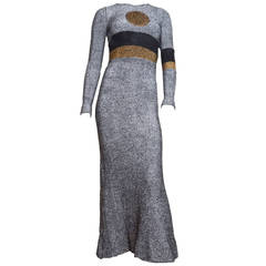 1970s Rudi Gernreich Metallic Dot Gown 12