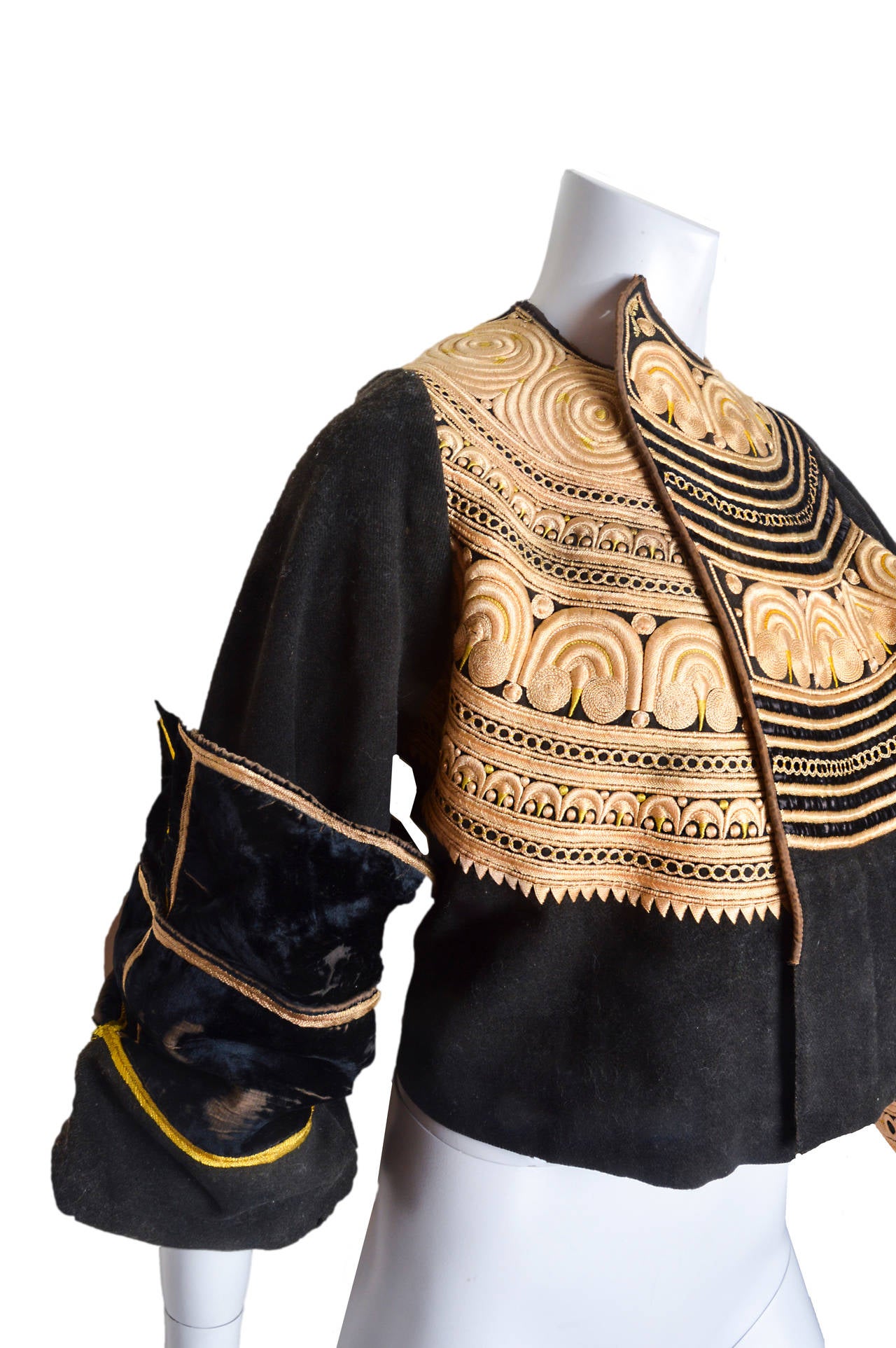 Women's or Men's Antique Decorative Coat with Gold Embroidery