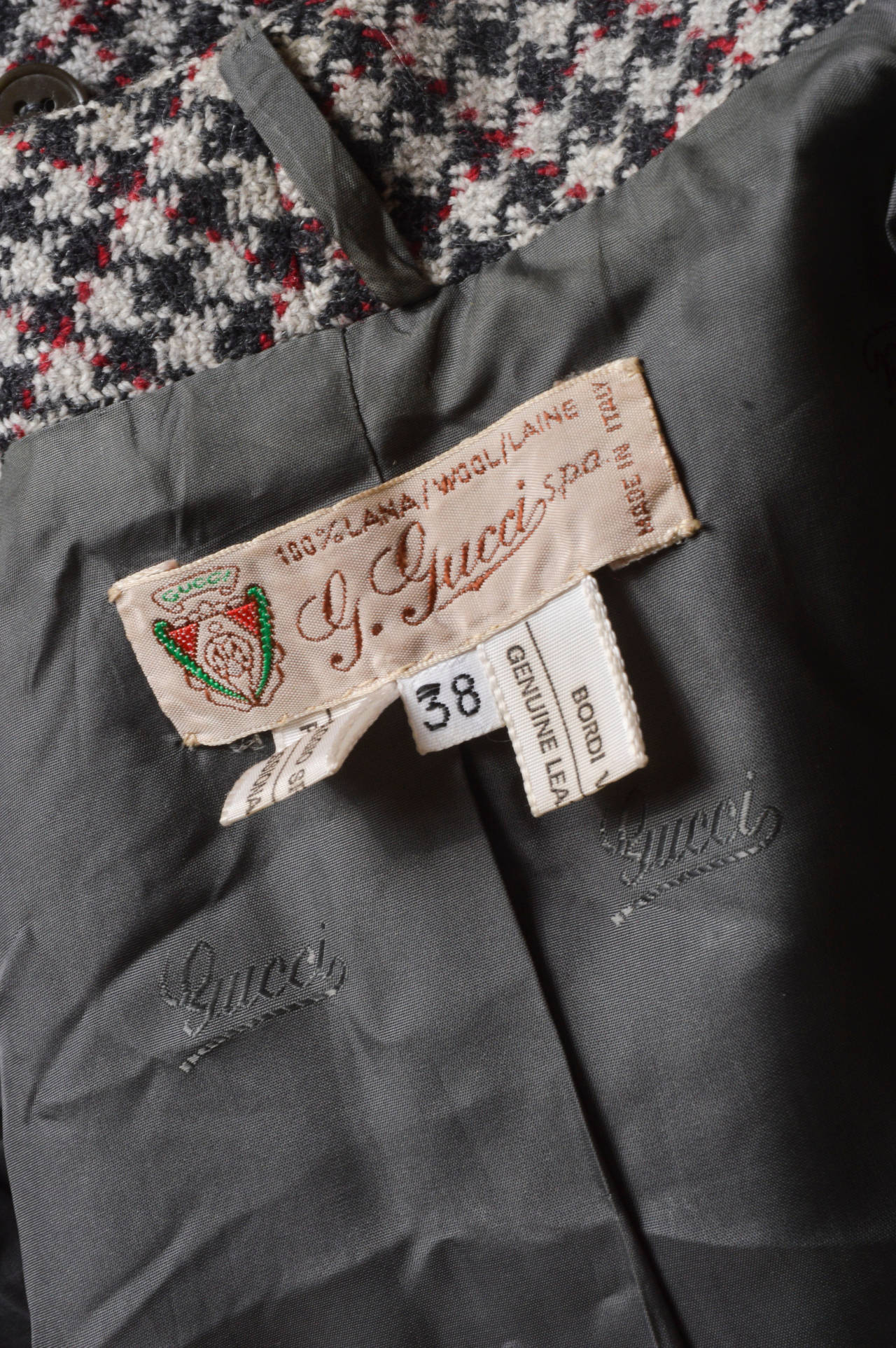 Gray Gucci Boxy Tweed Jacket w/Tassel Ties