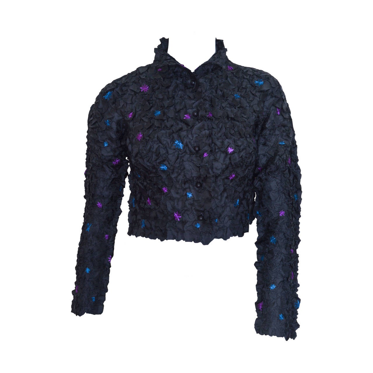 Issey Miyake Textured Embroidered Blouse