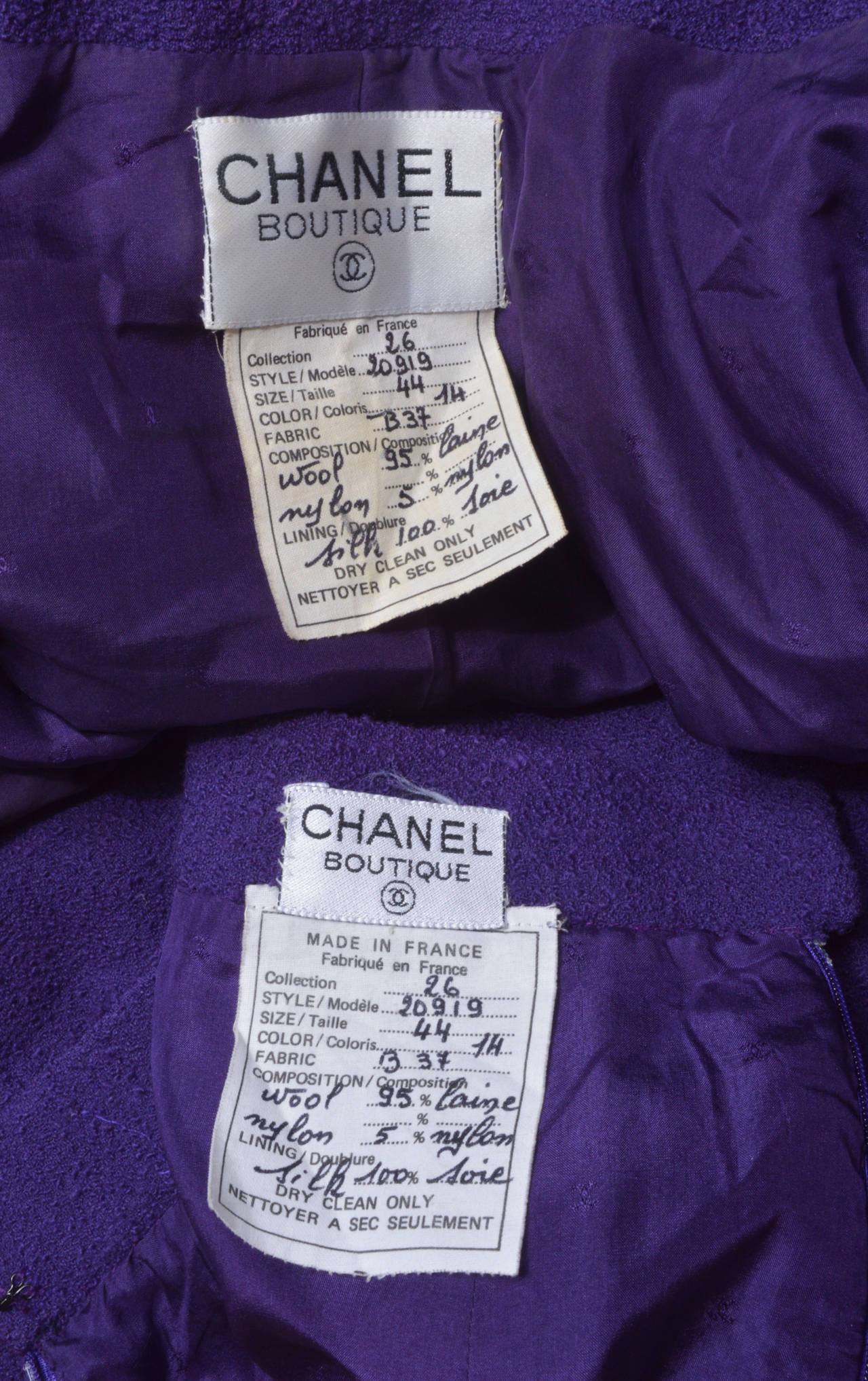 Chanel Purple Wool Boucle Suit 1