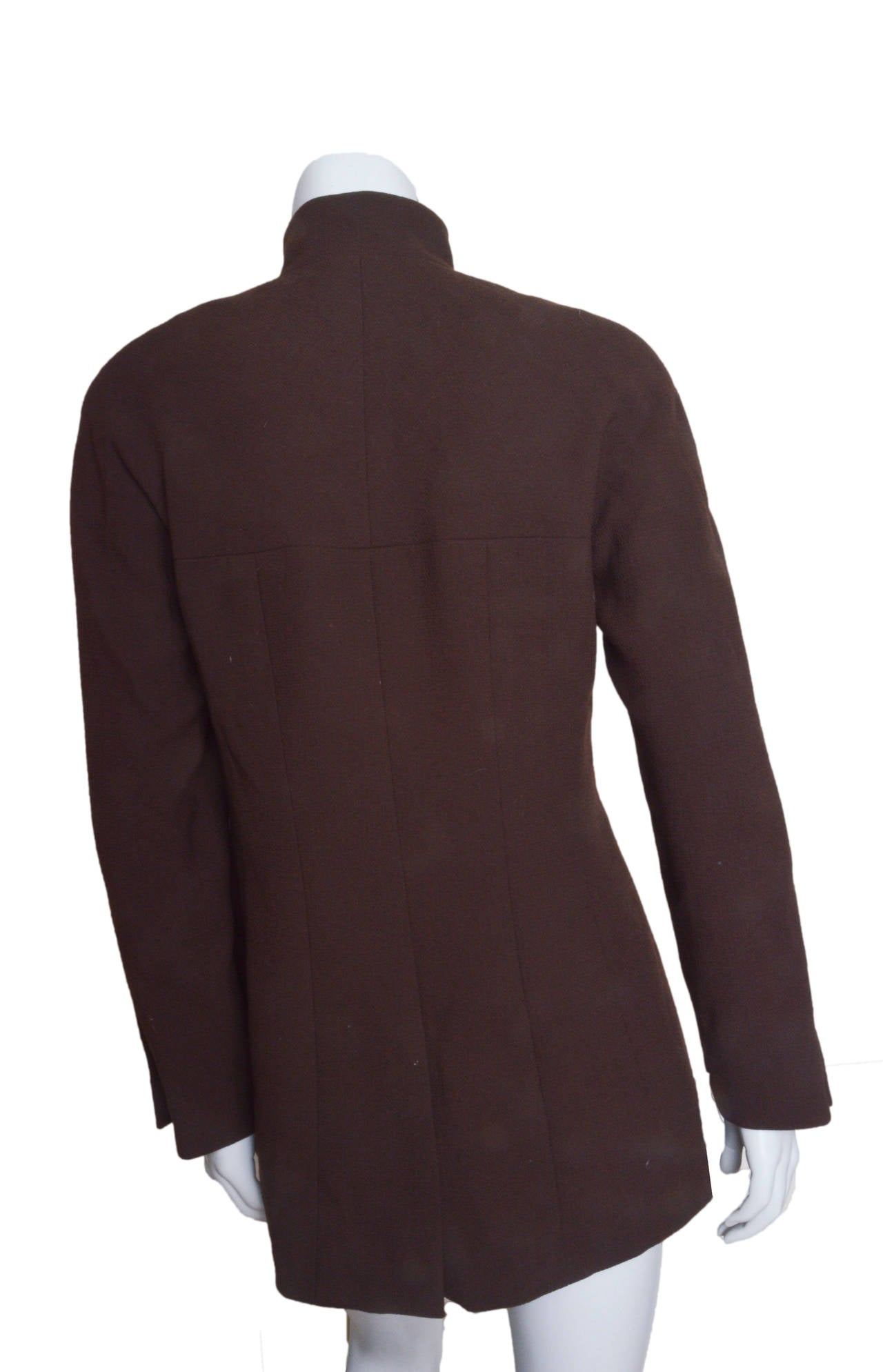 Chanel Brown Wool Crepe Suit In Excellent Condition In Oakland, CA